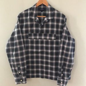 NOAH Tartan Plaid crisp cotton long sleeve pullover XL